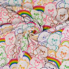 Reststück: 1,70m Baumwolljersey Lizenz - Glücksbärchis Faces & Rainbows