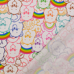 Reststück: 1,70m Baumwolljersey Lizenz - Glücksbärchis Faces & Rainbows