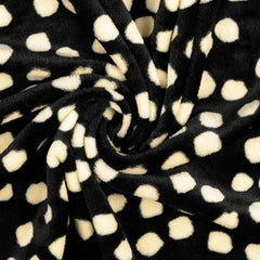 Wellnessfleece Tupfen - schwarz