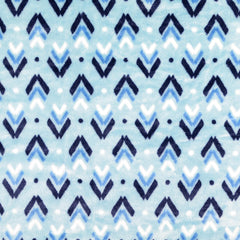 Reststück: 1,00 Meter Wellness-Fleece hellblau Zackenmuster