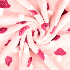 Reststück: 1,20m Wellness Fleece rosa Pilze
