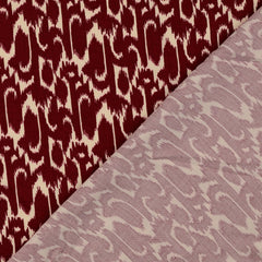 Viskose Satin Genia Geometrie - weinrot