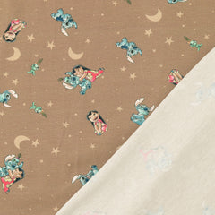 Lizenz Baumwolljersey Digital Lilo & Stitch - beige
