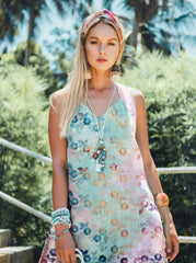 Bestickte Baumwolle Blumen Tie Dye Poppy