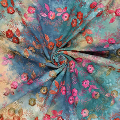 Bestickte Baumwolle Blumen Tie Dye Poppy