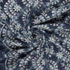 Jeansstoff Lochstickerei Fera