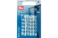 24 Druckknöpfe PRYM transparent, 7 mm