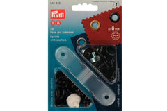 24 Ösen mit Scheiben PRYM brüniert, 8 mm