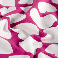 French Terry Digital White Hearts