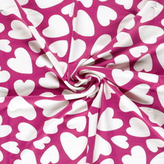 French Terry Digital White Hearts