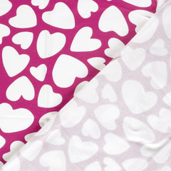French Terry Digital White Hearts