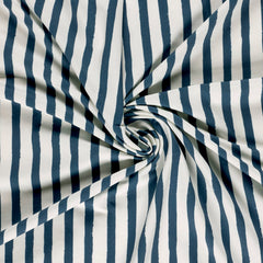 French Terry Digital Blue Brush Stripes
