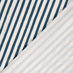 French Terry Digital Blue Brush Stripes