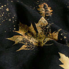 Sweatshirtstoff Goldene Blätter by Glitzerpüppi - schwarz