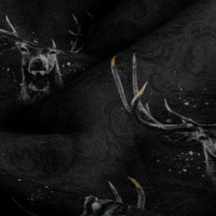 Sweatshirtstoff Hirsch by Glitzerpüppi - schwarz