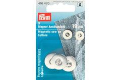 3 Magnet Annähknöpfe PRYM silberfarbig, 19 mm