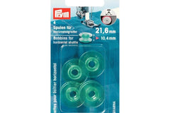 4 Nähmaschinenspulen für Horizontalgreifer PRYM, 21,6 mm