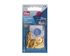 4 überziehbare Knöpfe PRYM goldfarbig, 23 mm