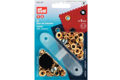 40 Ösen mit Scheiben PRYM goldfarben, 5 mm