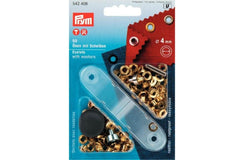 50 Ösen mit Scheiben PRYM goldfarbig, 4 mm