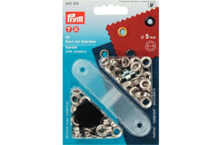 40 Ösen mit Scheiben PRYM silberfarbig, 5 mm