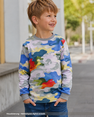 French Terry angeraut Colorful Camouflage