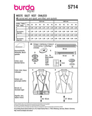 Schnittmuster burda style - Weste 5714