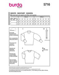 Schnittmuster burda style - Sweater 5716