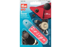 6 Druckknöpfe Anorak PRYM altsilber, 20 mm
