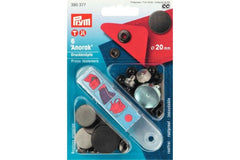6 Druckknöpfe Anorak PRYM matt brüniert, 20 mm