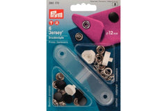 6 Druckknöpfe Jersey PRYM glatte Kappe schwarz, 12 mm
