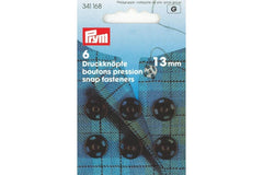 6 Druckknöpfe PRYM schwarz, 13 mm