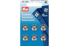 6 Druckknöpfe PRYM silberfarbig, 13 mm