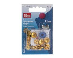 7 überziehbare Knöpfe PRYM goldfarbig, 11 mm