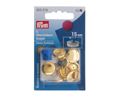6 überziehbare Knöpfe PRYM goldfarbig, 15 mm