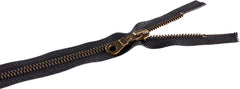 Reißverschluss M60 Mosel antik gold teilbar - 8055 - schwarz