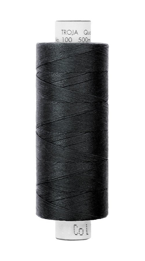 
                    Nähgarn AMANN Troja NR. 100 - 500m weiß/grau/schwarz - schwarz 4000
                  