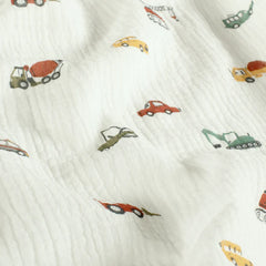 Double Gauze Musselin Bunte Fahrzeuge