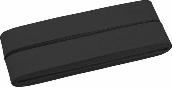 5 Meter Baumwoll-Schrägband 40/20 - weiß/grau/schwarz - schwarz (000)