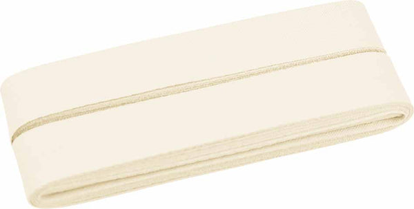 5 Meter Baumwoll-Schrägband 40/20 - weiß/grau/schwarz - wollweiß (088)