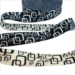 Gurtband 40mm Black & White - Design 1