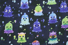Reststück: 1,20m - Alpen Fleece Digital Flubber Ghost - dunkelblau
