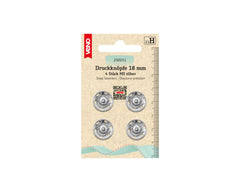4 Annäh-Druckknöpfe MS silberfarbig VENO - 18 mm - 210211