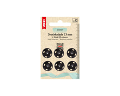 6 Annäh-Druckknöpfe MS schwarz VENO - 13 mm - 210107
