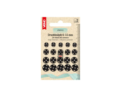 Annäh-Druckknöpfe-Set MS schwarz VENO - 6-11 mm - 210111