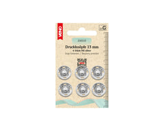 6 Annäh-Druckknöpfe MS silberfarbig VENO - 13 mm - 210114