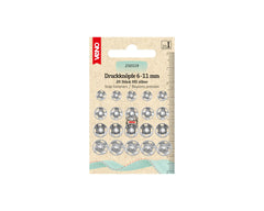 Annäh-Druckknöpfe-Set MS silberfarbig VENO - 6-11 mm - 210119