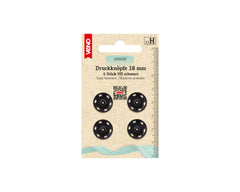 4 Annäh-Druckknöpfe MS schwarz VENO - 18 mm - 210210