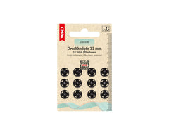 12 Annäh-Druckknöpfe MS schwarz VENO - 11 mm - 210106