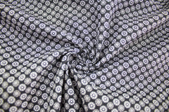 Reststück:1,25m - Baumwolle Popeline Minimals by Poppy Blüten schwarz